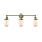 Dover Bath Vanity Light shown in the Antique Brass finish with a Matte White shade