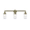 Dover Bath Vanity Light shown in the Antique Brass finish with a Clear shade