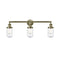 Dover Bath Vanity Light shown in the Antique Brass finish with a Seedy shade