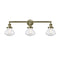 Olean Bath Vanity Light shown in the Antique Brass finish with a Seedy shade