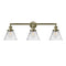 Cone Bath Vanity Light shown in the Antique Brass finish with a Clear shade