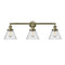 Cone Bath Vanity Light shown in the Antique Brass finish with a Seedy shade