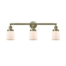 Bell Bath Vanity Light shown in the Antique Brass finish with a Matte White shade