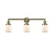 Bell Bath Vanity Light shown in the Antique Brass finish with a Matte White shade