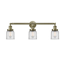 Bell Bath Vanity Light shown in the Antique Brass finish with a Clear shade