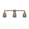 Bell Bath Vanity Light shown in the Antique Brass finish with a Plated Smoke shade