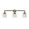 Bell Bath Vanity Light shown in the Antique Brass finish with a Seedy shade