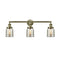 Bell Bath Vanity Light shown in the Antique Brass finish with a Silver Plated Mercury shade