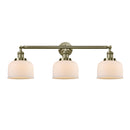 Bell Bath Vanity Light shown in the Antique Brass finish with a Matte White shade
