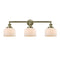 Bell Bath Vanity Light shown in the Antique Brass finish with a Matte White shade