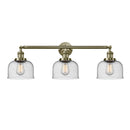 Bell Bath Vanity Light shown in the Antique Brass finish with a Seedy shade