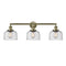 Bell Bath Vanity Light shown in the Antique Brass finish with a Seedy shade