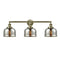 Bell Bath Vanity Light shown in the Antique Brass finish with a Silver Plated Mercury shade