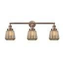Chatham Bath Vanity Light shown in the Antique Copper finish with a Mercury shade