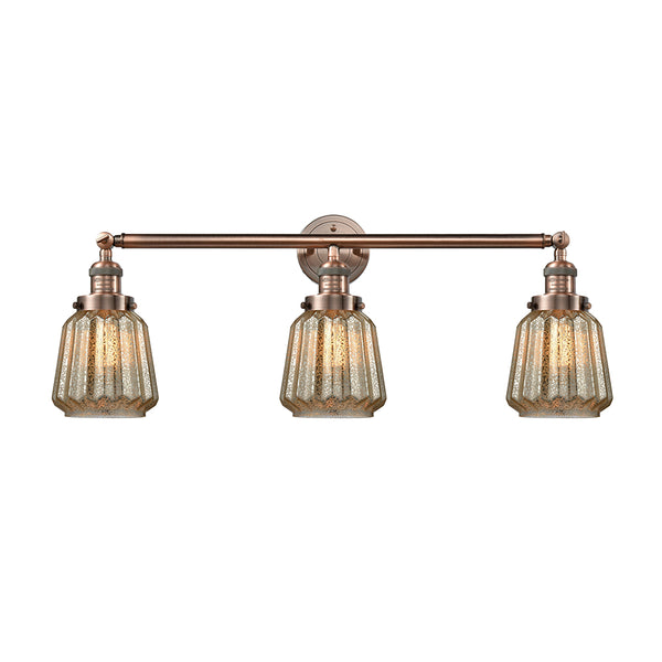 Chatham Bath Vanity Light shown in the Antique Copper finish with a Mercury shade