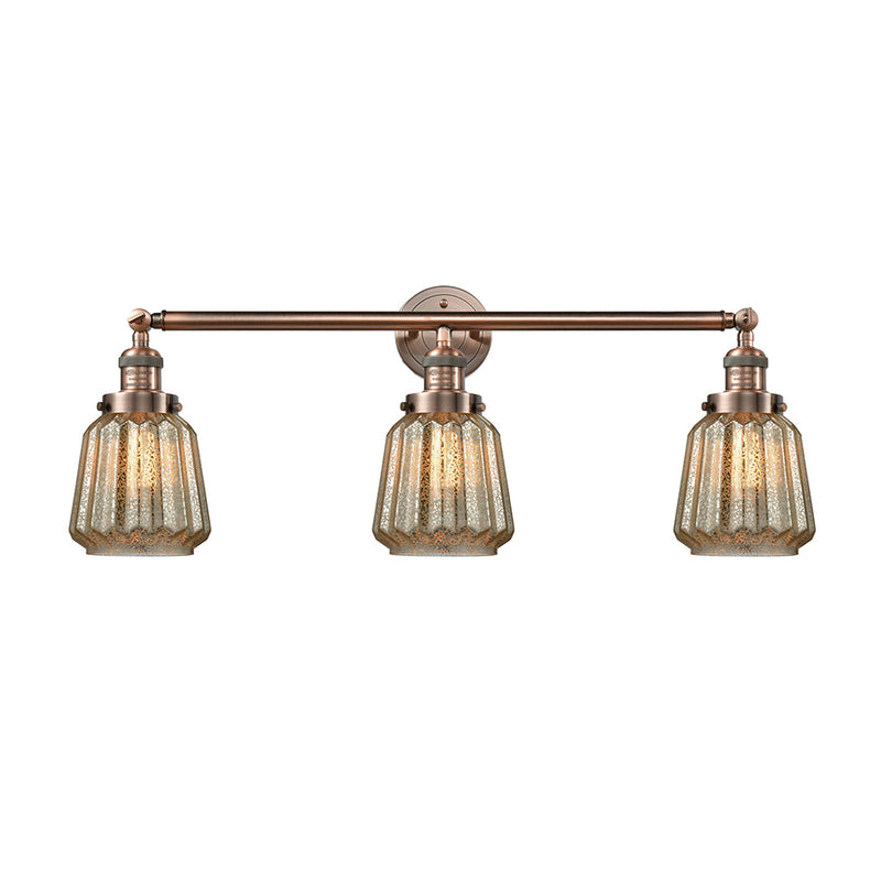 Chatham Bath Vanity Light shown in the Antique Copper finish with a Mercury shade