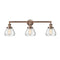 Fulton Bath Vanity Light shown in the Antique Copper finish with a Clear shade
