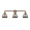 Fulton Bath Vanity Light shown in the Antique Copper finish with a Plated Smoke shade