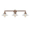 Halophane Bath Vanity Light shown in the Antique Copper finish with a Matte White Halophane shade
