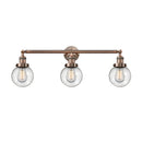 Beacon Bath Vanity Light shown in the Antique Copper finish with a Seedy shade