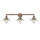Halophane Bath Vanity Light shown in the Antique Copper finish with a Clear Halophane shade