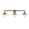 Halophane Bath Vanity Light shown in the Antique Copper finish with a Clear Halophane shade