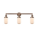 Dover Bath Vanity Light shown in the Antique Copper finish with a Matte White shade