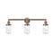 Dover Bath Vanity Light shown in the Antique Copper finish with a Clear shade