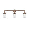 Dover Bath Vanity Light shown in the Antique Copper finish with a Seedy shade
