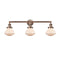 Olean Bath Vanity Light shown in the Antique Copper finish with a Matte White shade