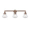 Olean Bath Vanity Light shown in the Antique Copper finish with a Clear shade