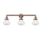 Olean Bath Vanity Light shown in the Antique Copper finish with a Seedy shade