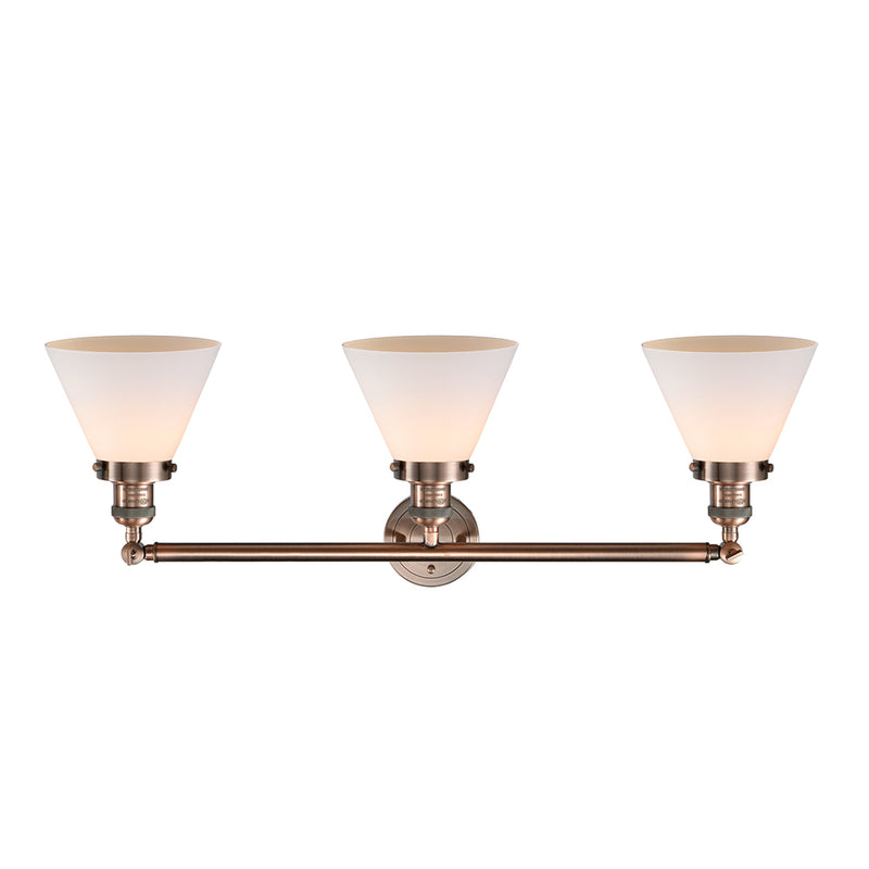 Innovations Lighting Large Cone 3 Light Bath Vanity Light Part Of The Franklin Restoration Collection 205-AC-G41-LED
