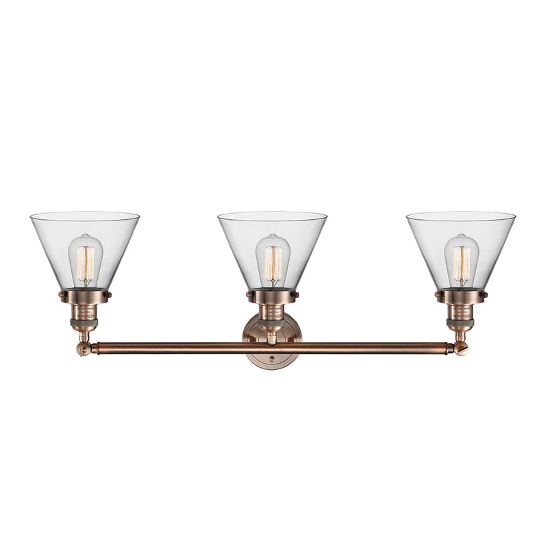 Innovations Lighting Large Cone 3 Light Bath Vanity Light Part Of The Franklin Restoration Collection 205-AC-G42-LED