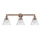 Cone Bath Vanity Light shown in the Antique Copper finish with a Clear shade