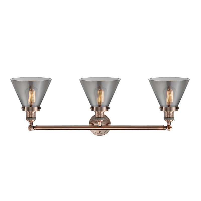 Innovations Lighting Large Cone 3 Light Bath Vanity Light Part Of The Franklin Restoration Collection 205-AC-G43-LED