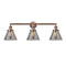 Cone Bath Vanity Light shown in the Antique Copper finish with a Plated Smoke shade