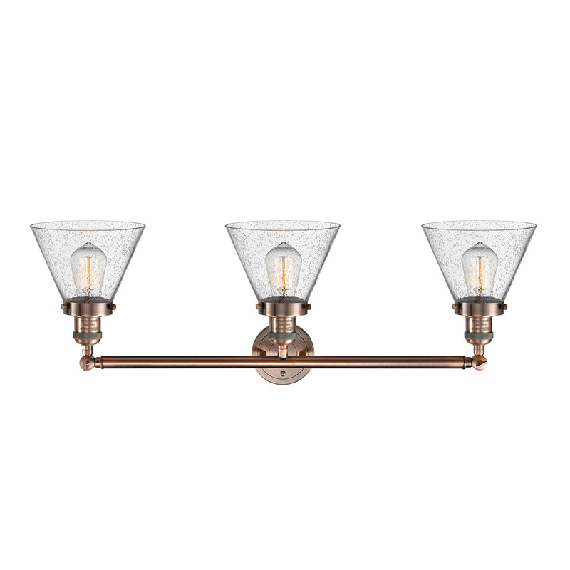 Innovations Lighting Large Cone 3 Light Bath Vanity Light Part Of The Franklin Restoration Collection 205-AC-G44-LED