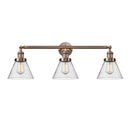 Cone Bath Vanity Light shown in the Antique Copper finish with a Seedy shade