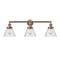 Cone Bath Vanity Light shown in the Antique Copper finish with a Seedy shade