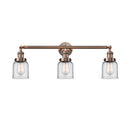 Bell Bath Vanity Light shown in the Antique Copper finish with a Clear shade