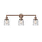 Bell Bath Vanity Light shown in the Antique Copper finish with a Seedy shade