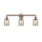 Bell Bath Vanity Light shown in the Antique Copper finish with a Silver Plated Mercury shade