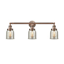 Bell Bath Vanity Light shown in the Antique Copper finish with a Silver Plated Mercury shade