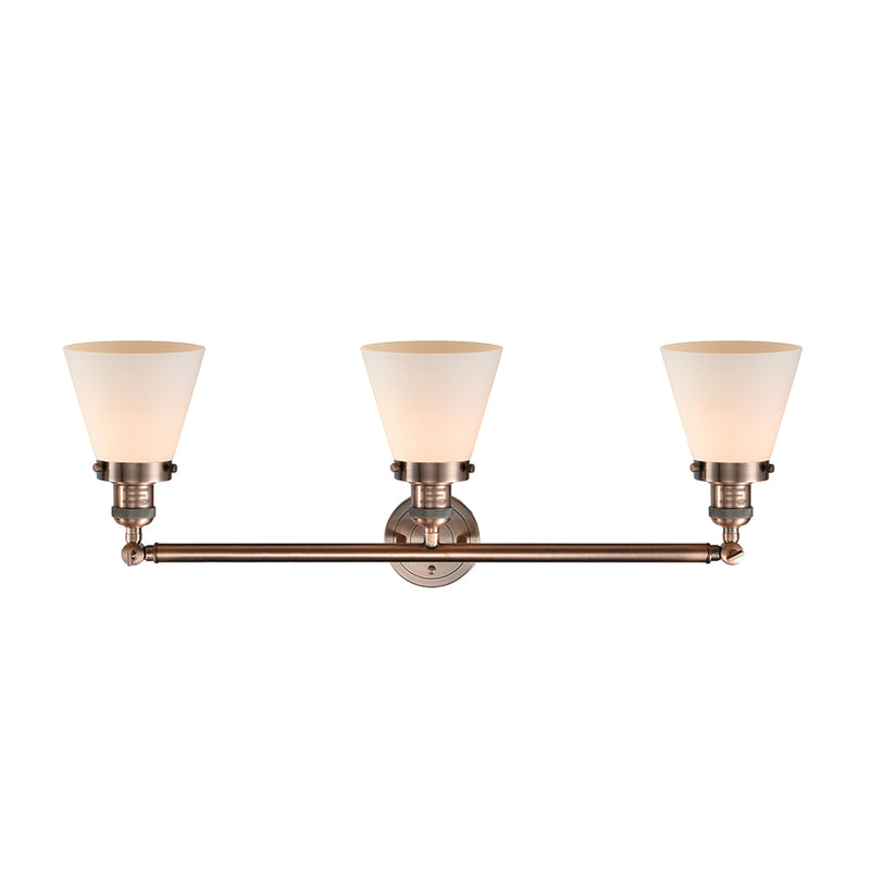 Innovations Lighting Small Cone 3 Light Bath Vanity Light Part Of The Franklin Restoration Collection 205-AC-G61-LED