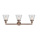 Innovations Lighting Small Cone 3 Light Bath Vanity Light Part Of The Franklin Restoration Collection 205-AC-G62-LED