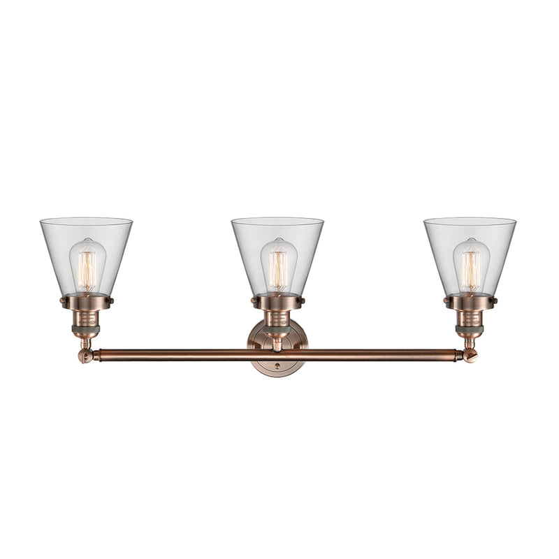 Innovations Lighting Small Cone 3 Light Bath Vanity Light Part Of The Franklin Restoration Collection 205-AC-G62-LED