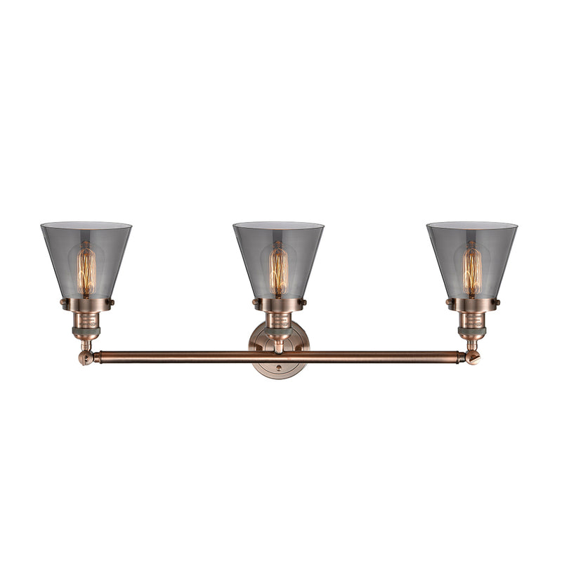 Innovations Lighting Small Cone 3 Light Bath Vanity Light Part Of The Franklin Restoration Collection 205-AC-G63