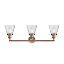 Innovations Lighting Small Cone 3 Light Bath Vanity Light Part Of The Franklin Restoration Collection 205-AC-G64