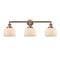 Bell Bath Vanity Light shown in the Antique Copper finish with a Matte White shade